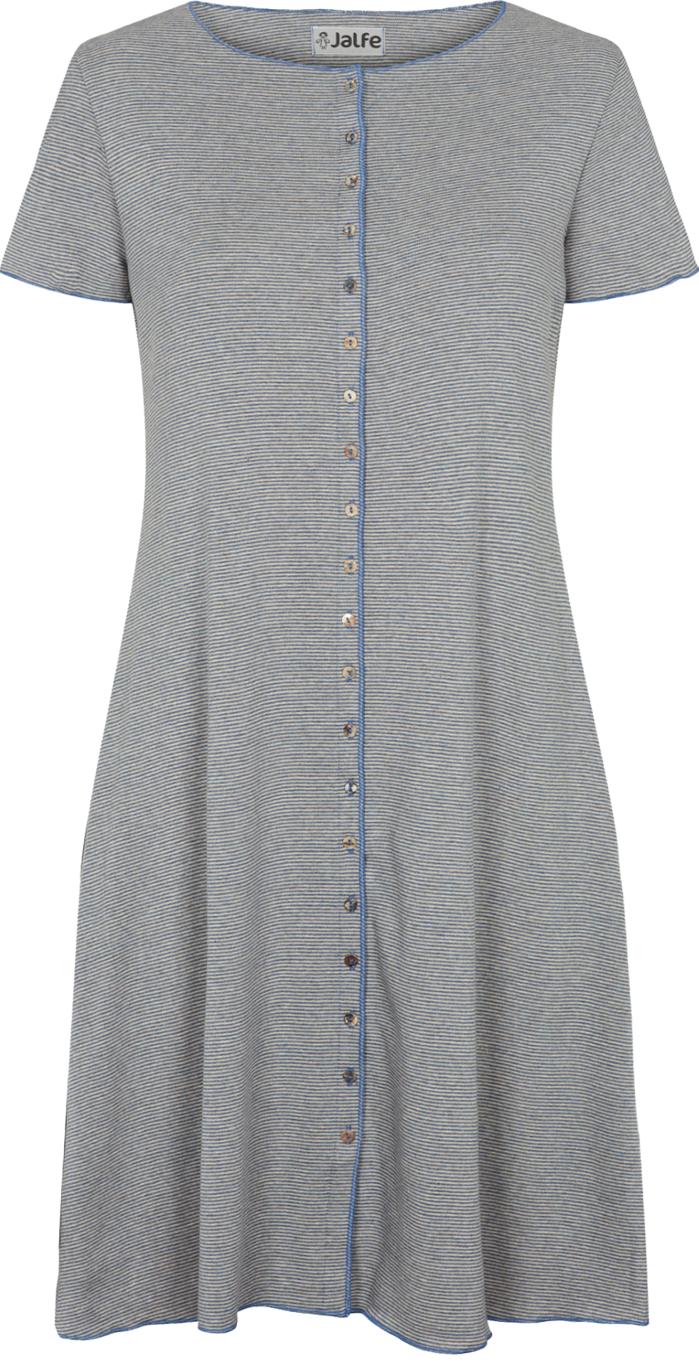 Button dress s/s stripes organic cotton